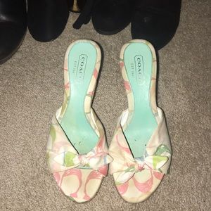 Coach slip on wedge sandals